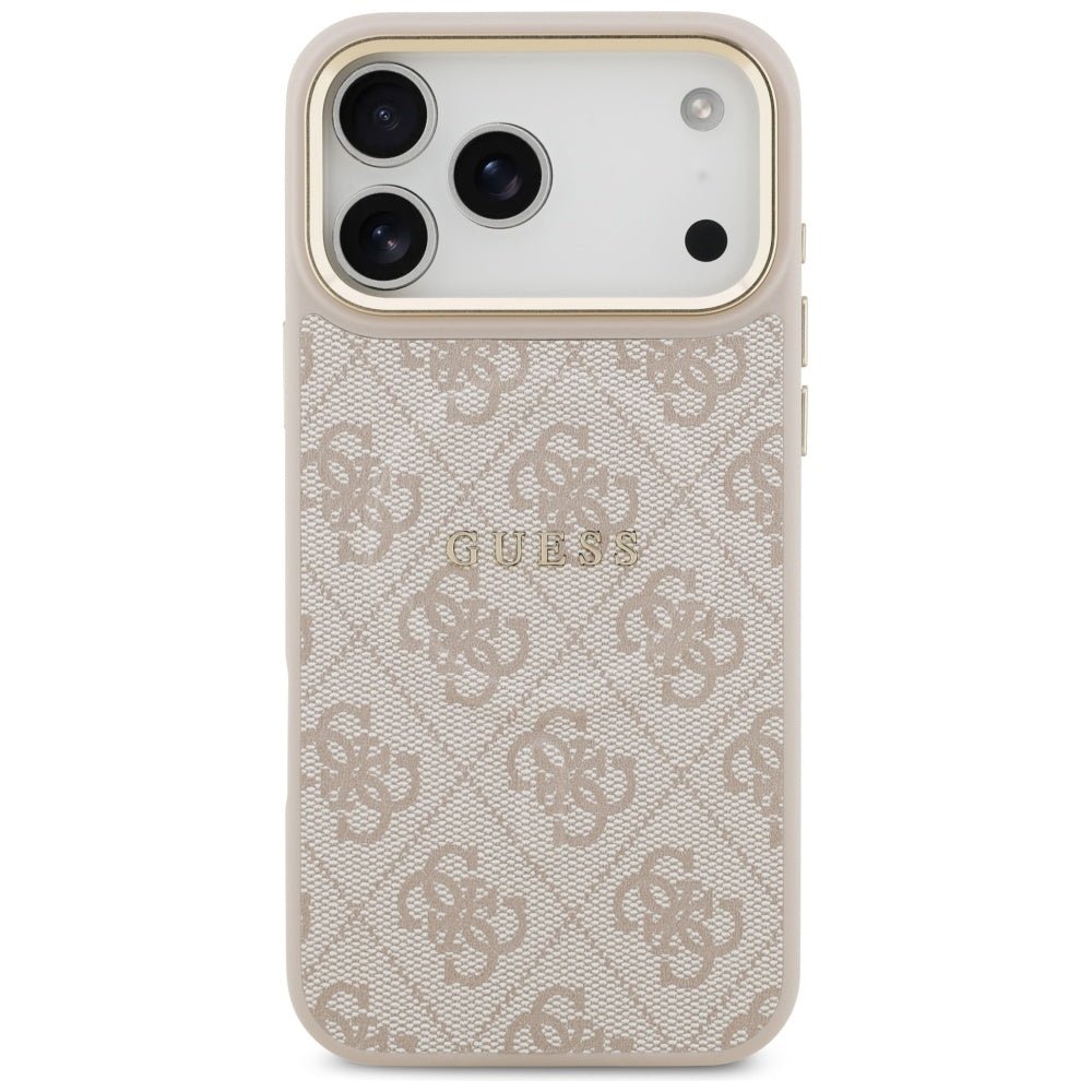 Guess iPhone 17 Pro Max - 4G PU Classic Logo MagSafe - Σκληρή Θήκη με Πλαίσιο Σιλικόνης και Επένδυση Οικολογικού Δέρματος - Pink - GUHMP17XP4MSEGCP