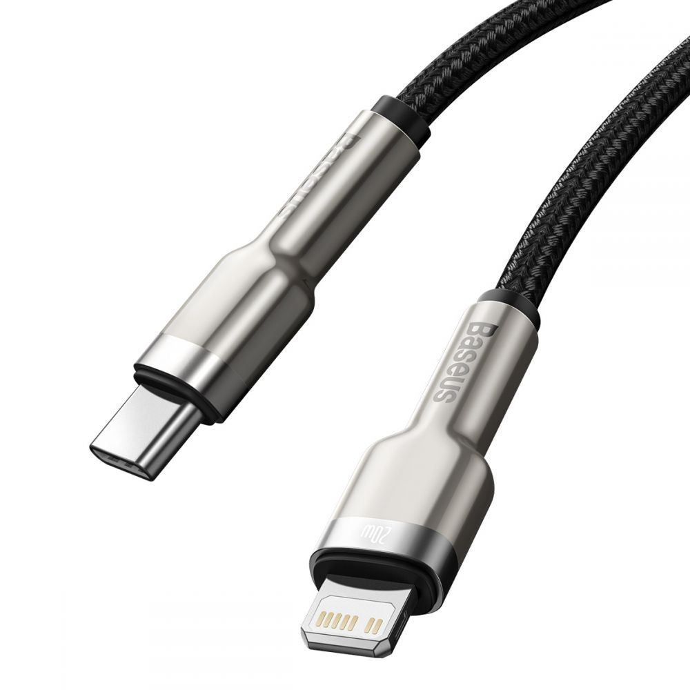 Baseus Cafule Series Metal Data PD 20W - Καλώδιο Δεδομένων και Φόρτισης Type - C to Lightning 0.25m - Black - CATLJK - 01
