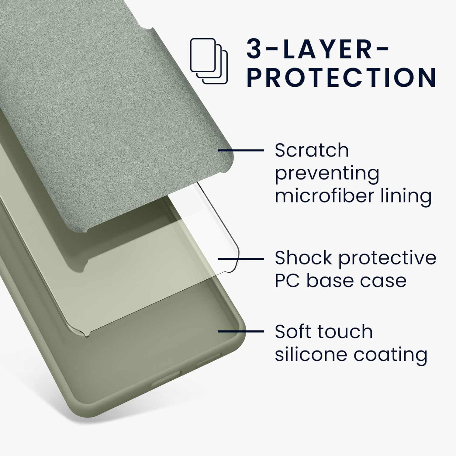 KW iPhone 15 Pro Max Θήκη Σιλικόνης Rubberized TPU - Grey Green