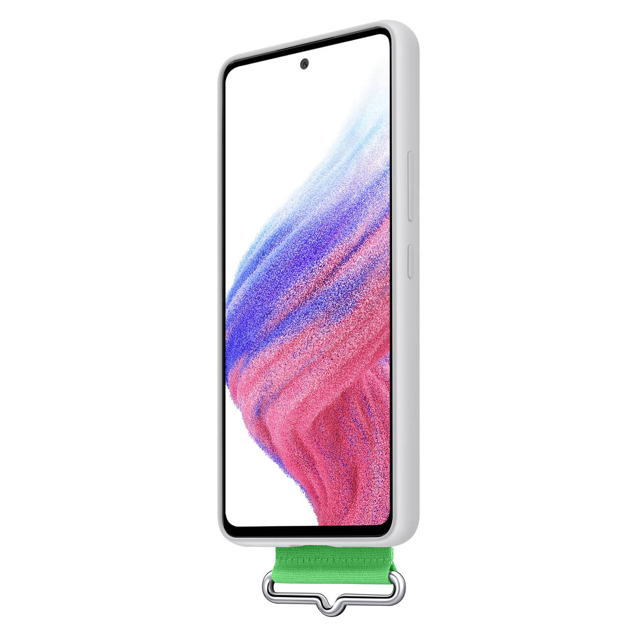 Samsung Silicone Strap Cover Samsung Galaxy A53 5G Θήκη Σιλικόνης - White / Green - EF - GA536TWEGWW