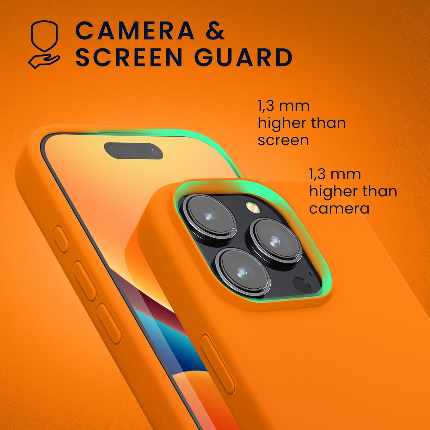 KW iPhone 16 Pro Θήκη Σιλικόνης Rubberized TPU - Fruity Orange