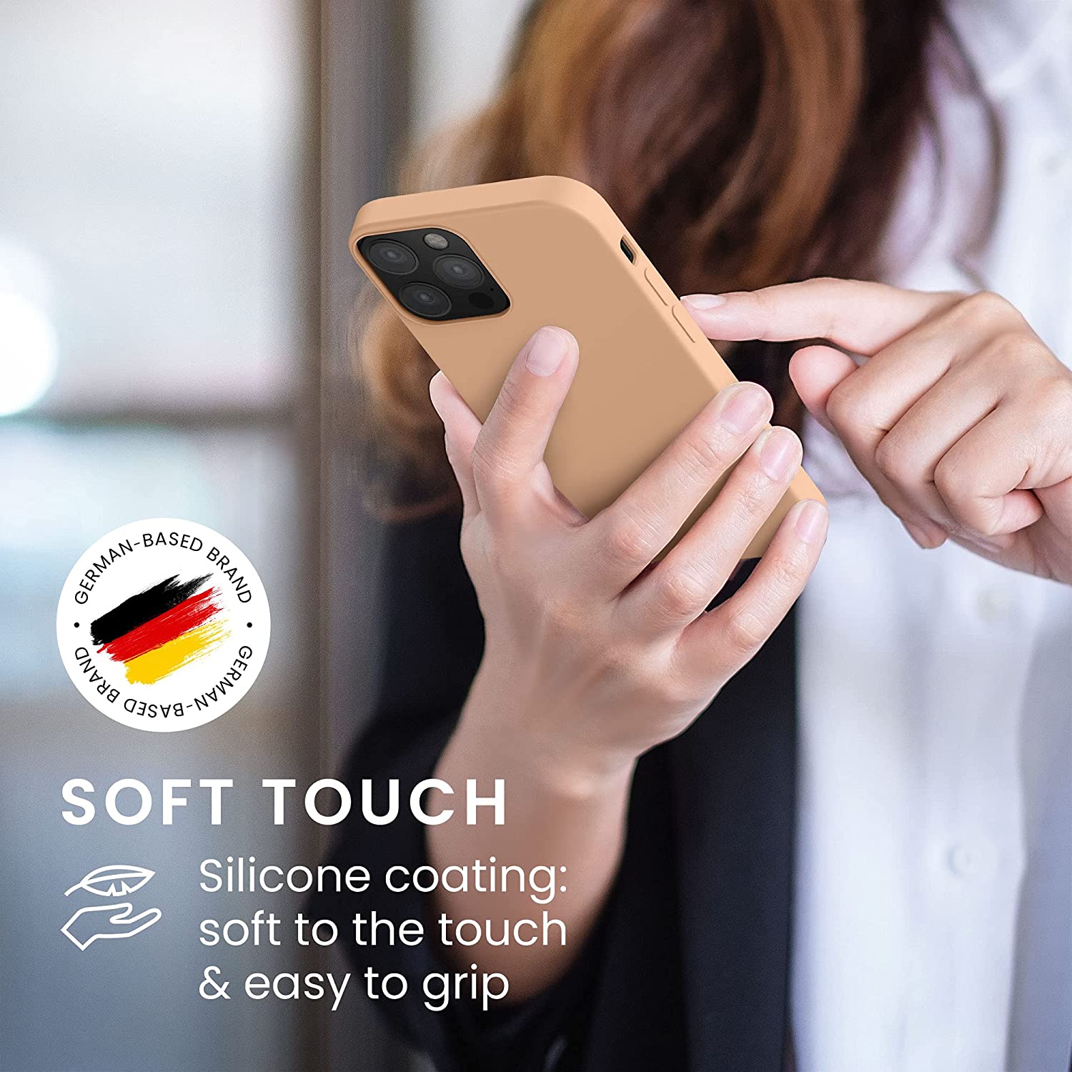 KW iPhone 12 / iPhone 12 Pro Θήκη Σιλικόνης Rubber TPU - Peach Nougat - 52641.194