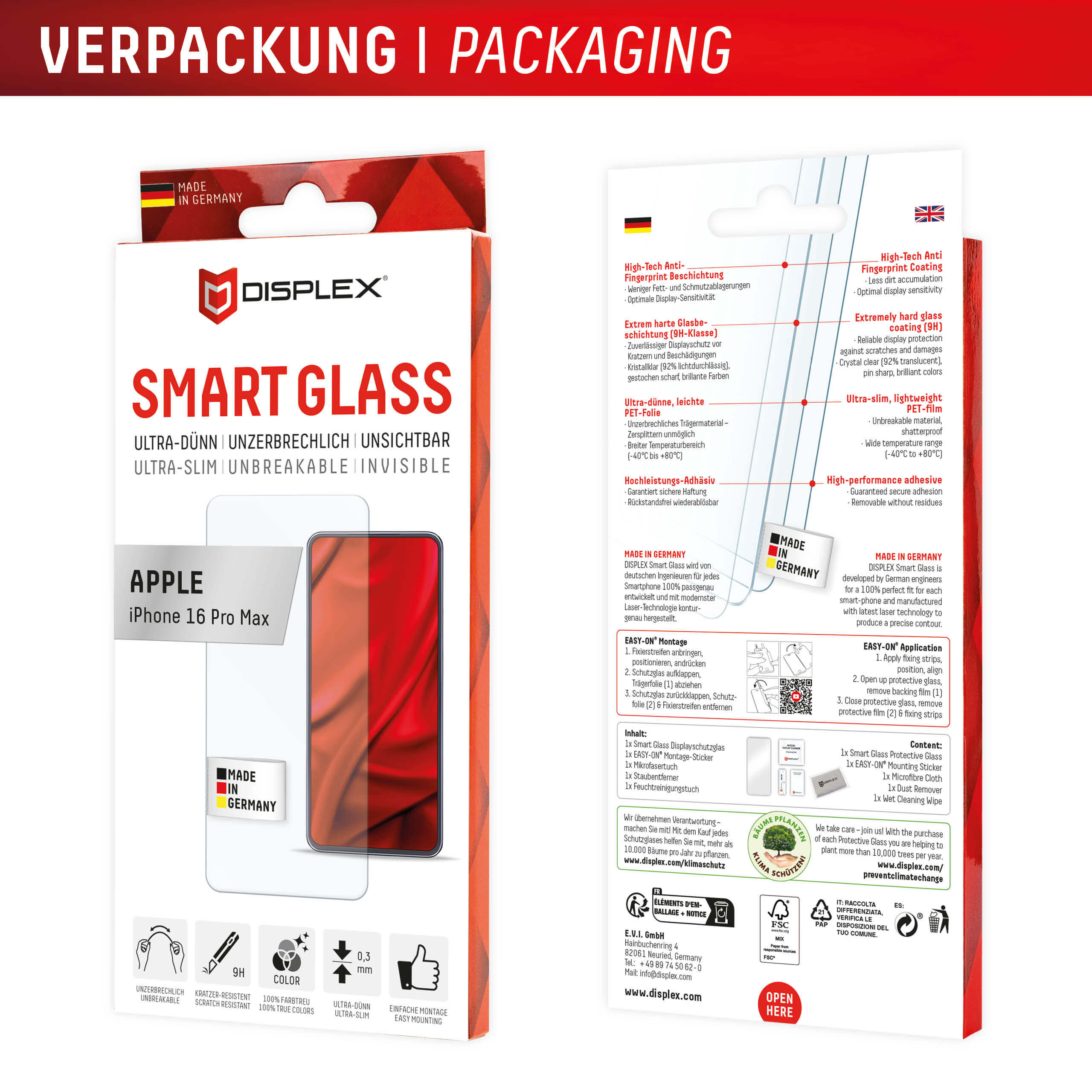 Displex iPhone 16 Pro Max - Premium Smart FlexiGlass - Εύκαμπτο Αντιχαρακτικό Γυαλί Οθόνης - Clear