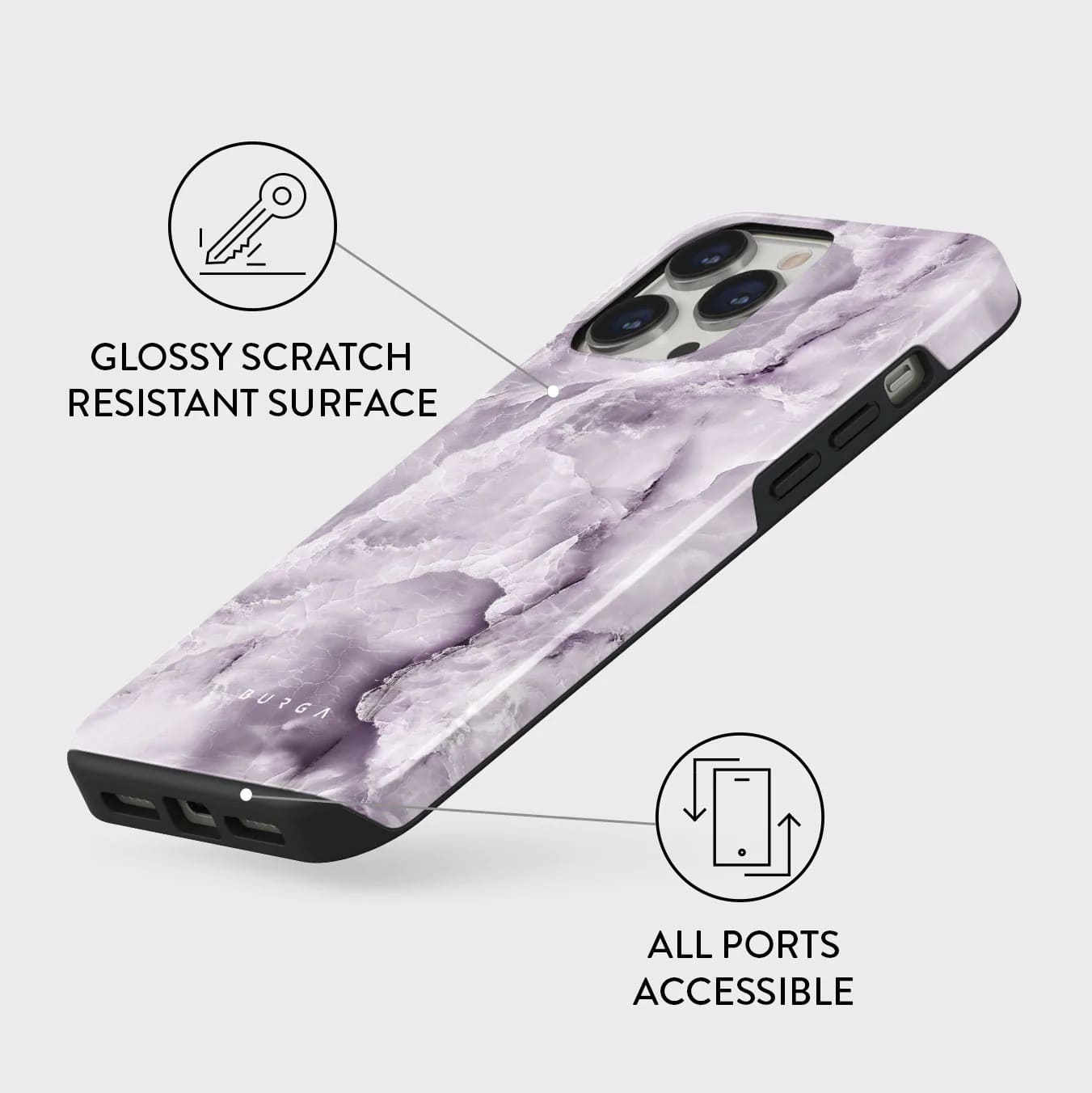 Burga iPhone 14 Pro Max Fashion Tough Σκληρή Θήκη - Black Currant