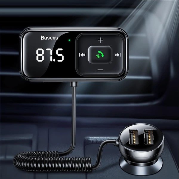 Baseus S - 16 Overseas Edition Bluetooth 5.0 FM Transmitter για Αναπαραγωγή Μουσικής / Κλήσεις και Φορτιστής Αυτοκινήτου - Black - CCMT000201
