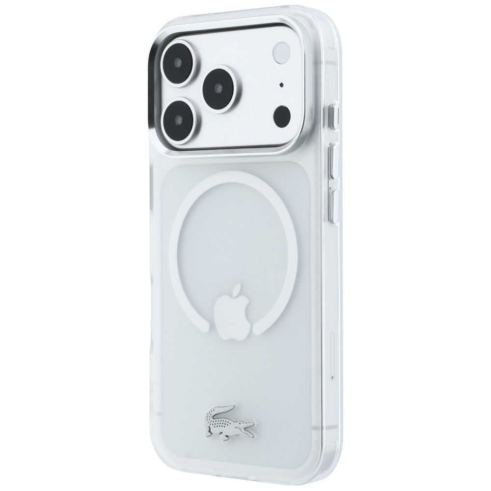 Lacoste iPhone 17 Pro / iPhone 18 Pro - Σκληρή Θήκη με Πλαίσιο Σιλικόνης - IML Frosted MagSafe - Clear