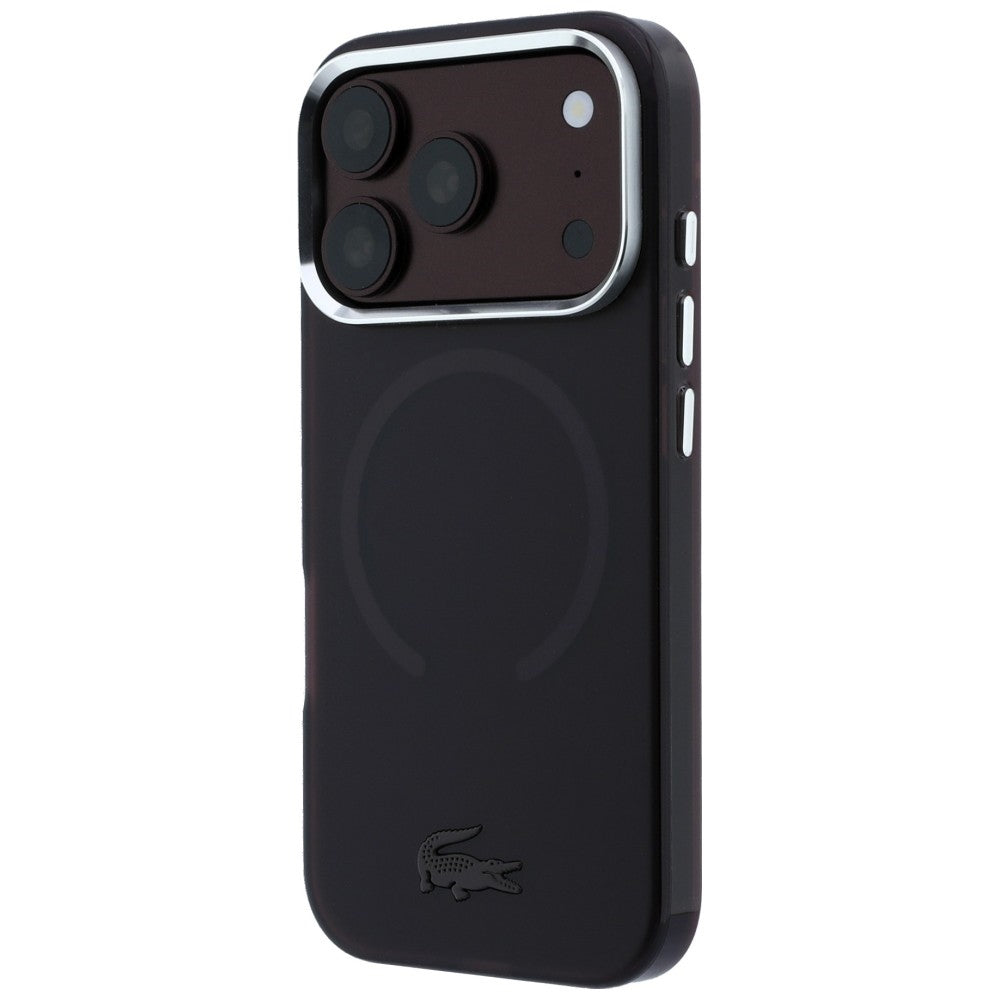 Lacoste iPhone 17 Pro / iPhone 18 Pro - Σκληρή Θήκη με Πλαίσιο Σιλικόνης - IML Frosted MagSafe - Burgundy