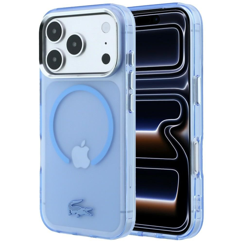Lacoste iPhone 17 Pro / iPhone 18 Pro - Σκληρή Θήκη με Πλαίσιο Σιλικόνης - IML Frosted MagSafe - Blue