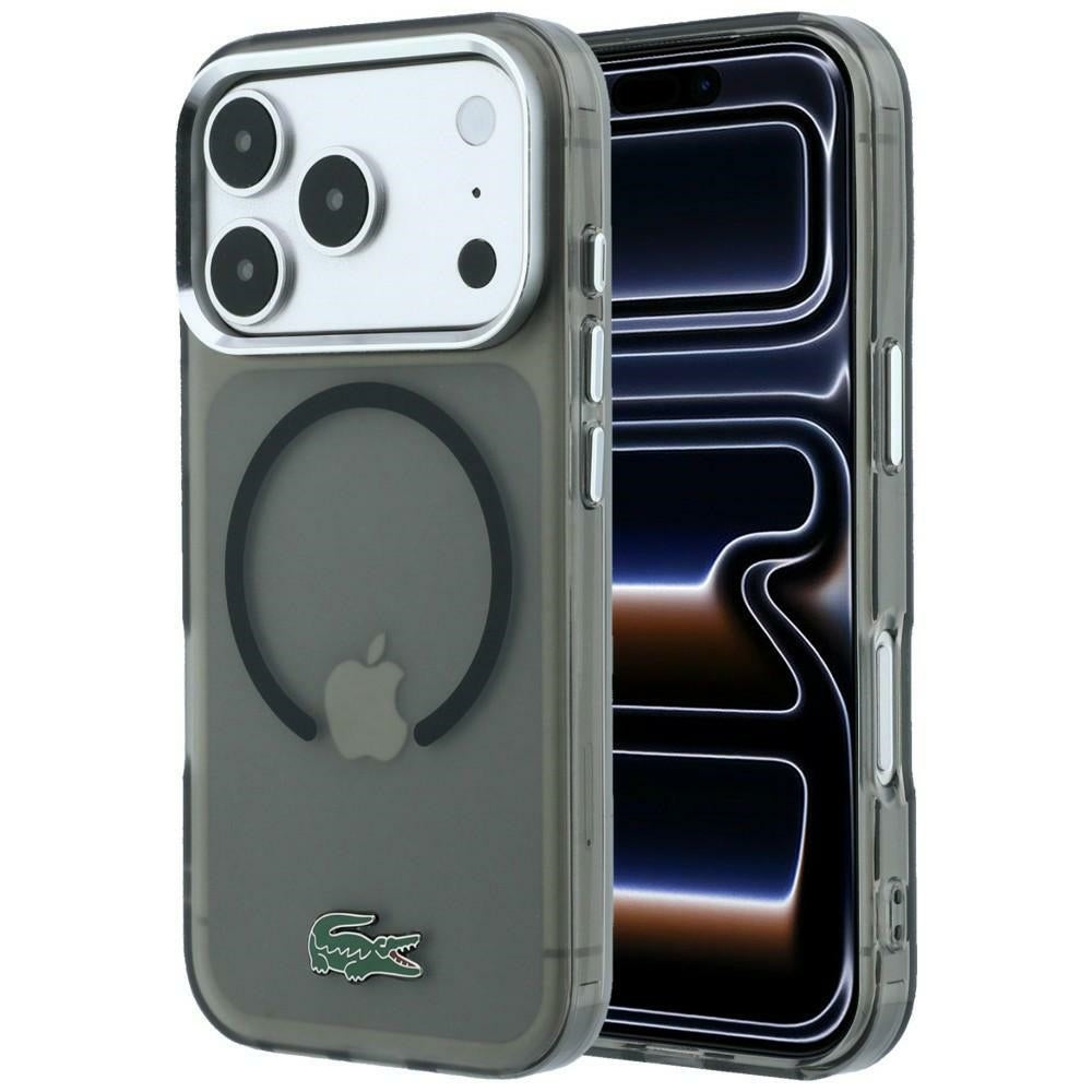 Lacoste iPhone 18 Pro Max / iPhone 17 Pro Max - Σκληρή Θήκη με Πλαίσιο Σιλικόνης MagSafe - IML Frosted Laquer Logo - Black
