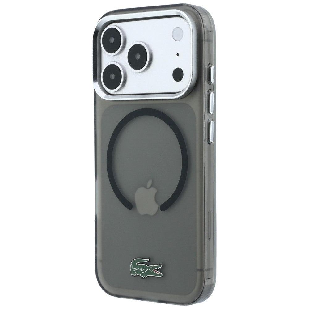 Lacoste iPhone 18 Pro / iPhone 17 Pro - Σκληρή Θήκη με Πλαίσιο Σιλικόνης MagSafe - IML Frosted Laquer Logo - Black