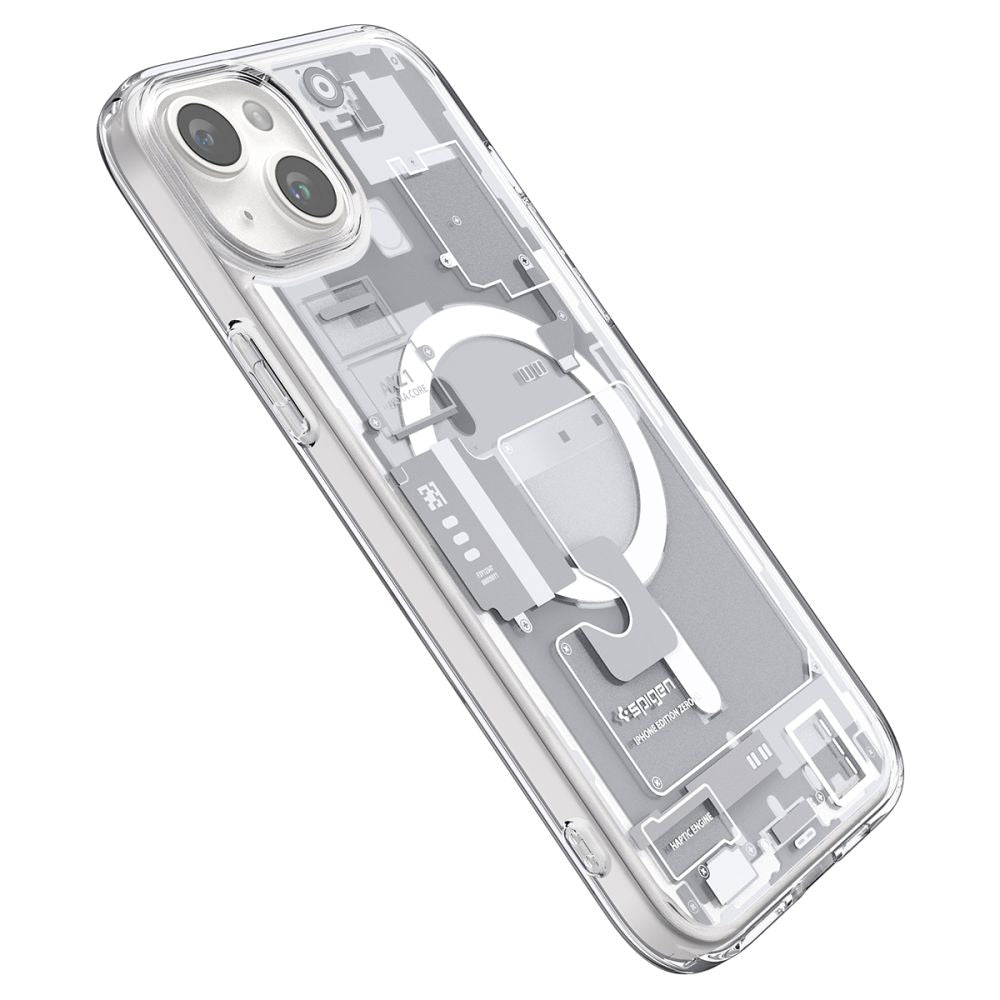 Spigen iPhone 15 Ultra Hybrid Mag Σκληρή Θήκη με Πλαίσιο Σιλικόνης Και MagSafe - Zero One White