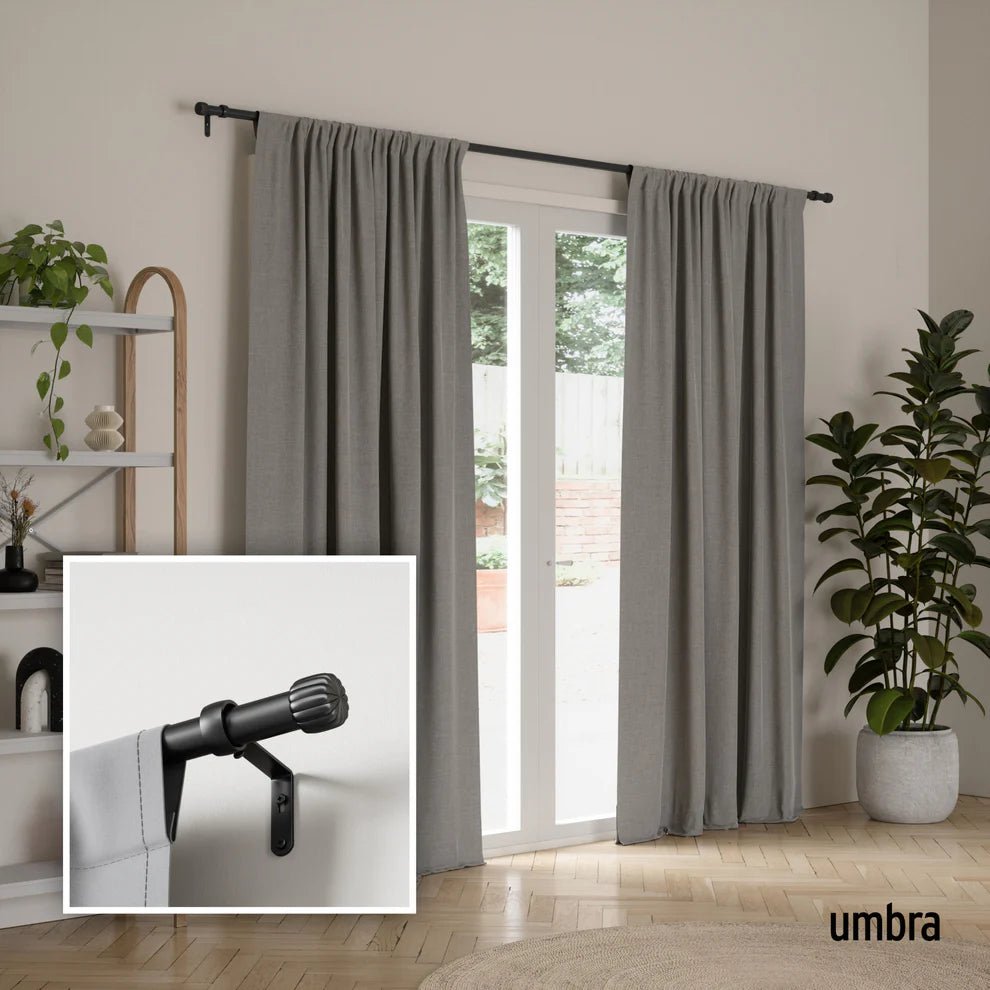 Umbra Cleo Μεταλλικό Κουρτινόξυλο - 91 - 168 cm x 2.5 cm - Matte Black