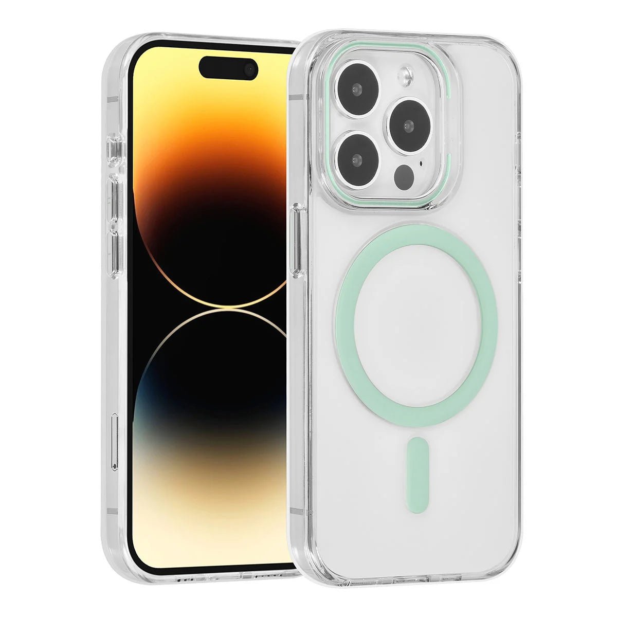 Tuniq iPhone 15 Pro - MagSafe Σκληρή Θήκη με Πλαίσιο Σιλικόνης - Διάφανη / Πράσινη