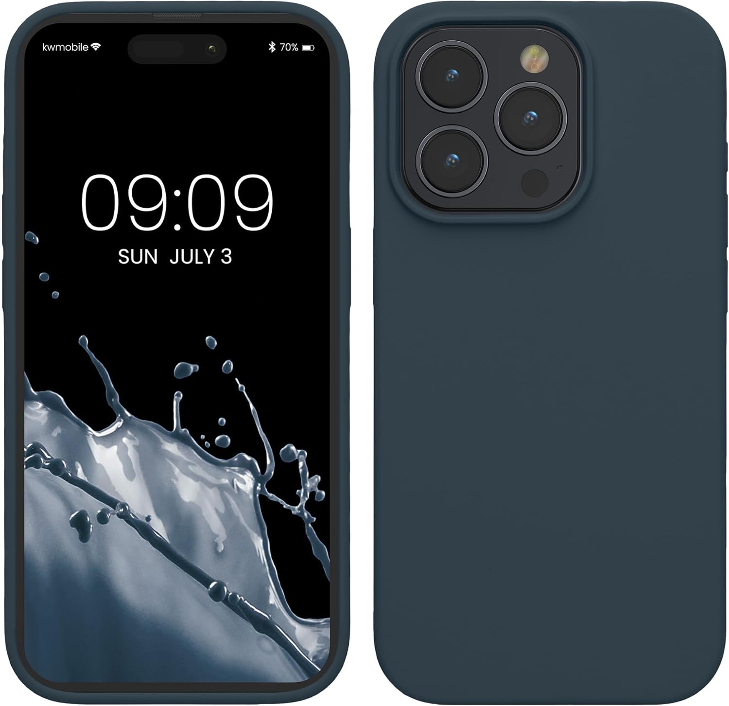 KW iPhone 15 Pro Θήκη Σιλικόνης Rubberized TPU - Dark Slate