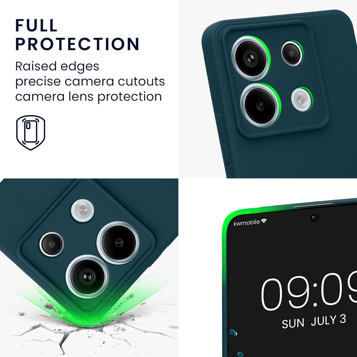KW Xiaomi Redmi Note 13 Pro 5G / Poco X6 5G Λεπτή Θήκη Σιλικόνης Rubberized TPU - Matte Petrol
