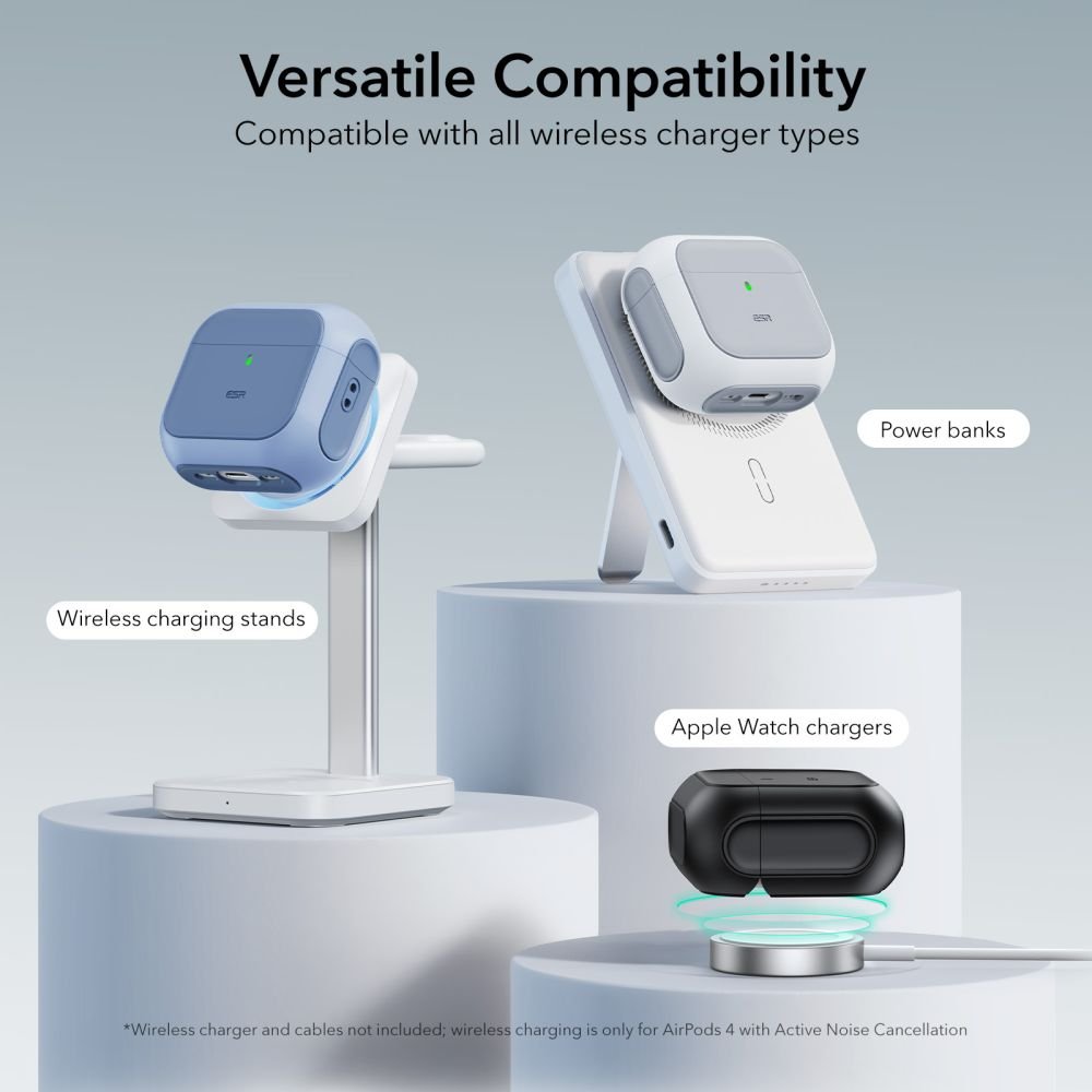 ESR AirPods 4 Θήκη από Σκληρό Πλαστικό και Σιλικόνη με MagSafe - Orbit Halolock - Black