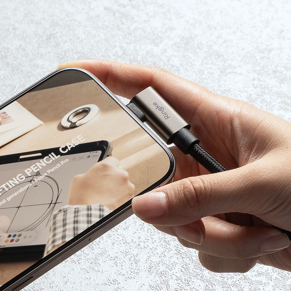 Ringke 3.2 Gen 2x2 PD 240W 5A 90 Degree - Καλώδιο Δεδομένων και Φόρτισης Type - C to Type - C - 2m - Black