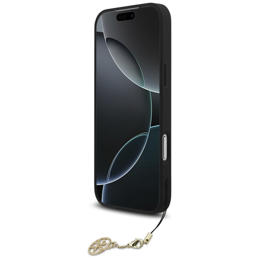 Guess iPhone 17 Pro Max - 4G Charms Collection MagSafe - Θήκη με Επένδυση Συνθετικού Δέρματος - Black - GUHMP17XGF4GCK