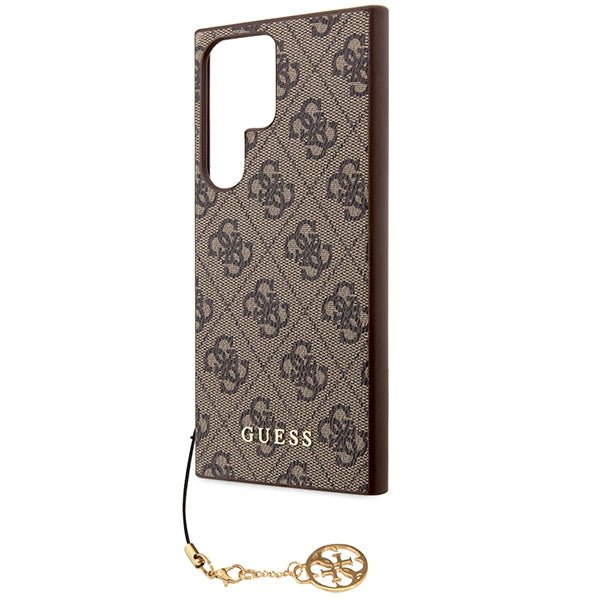 Guess Samsung Galaxy S24 Ultra - 4G Charms Collection Θήκη με Επένδυση Συνθετικού Δέρματος - Brown - GUHCS24LGF4GBR