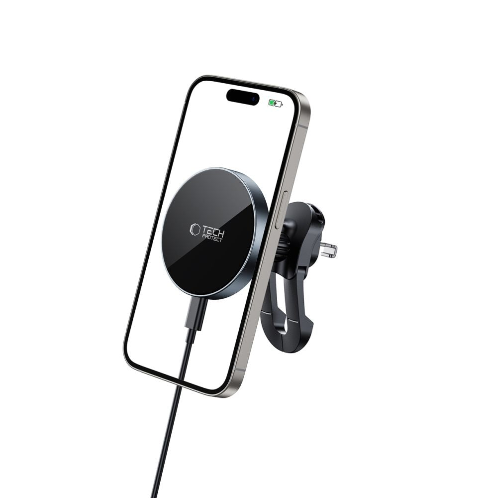 Tech - Protect MM15W - V5 Μαγνητική Βάση για τον Αεραγωγό του Αυτοκινήτου με Ασύρματη Φόρτιση MagSafe 15W - Black