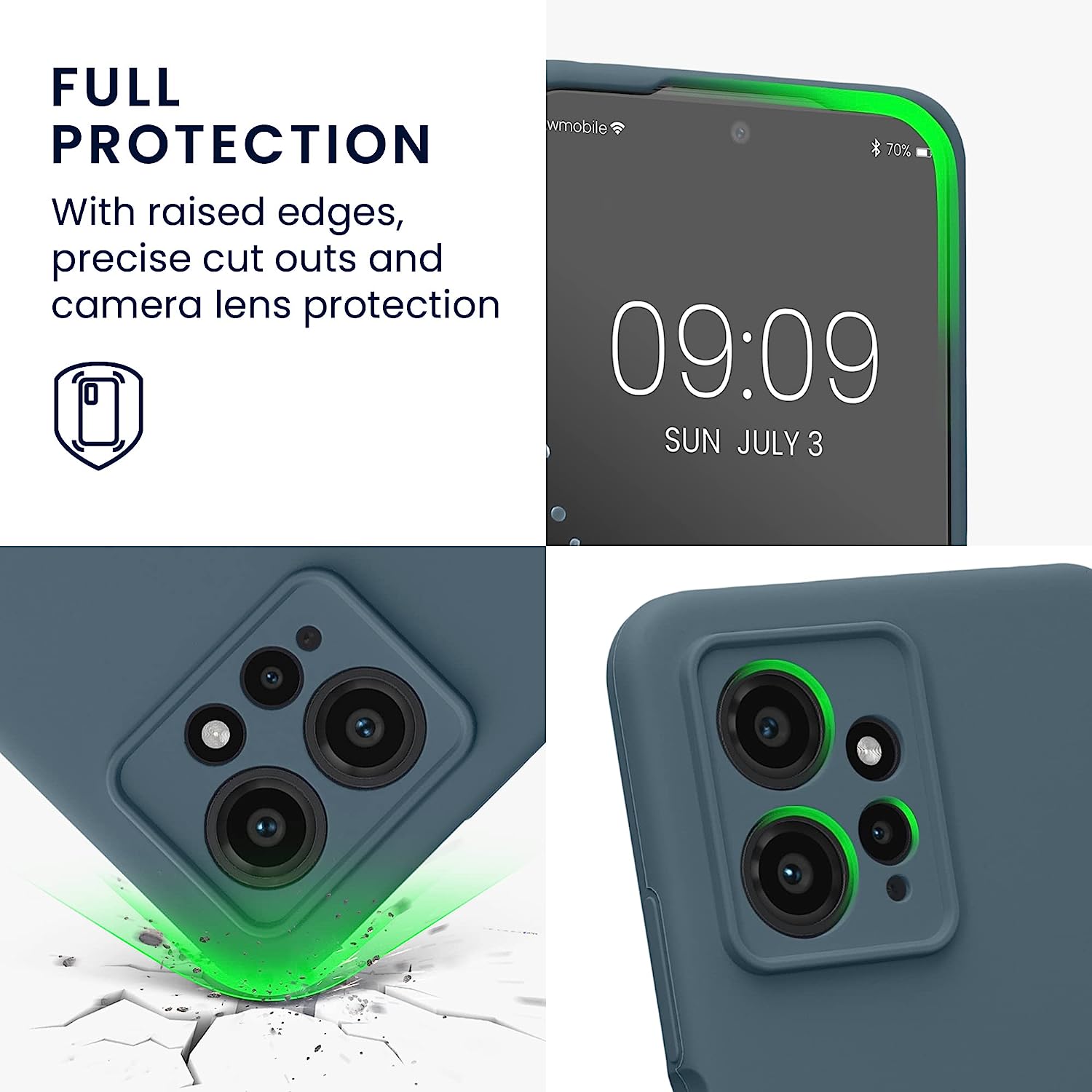 KW Xiaomi Redmi Note 12 4G Θήκη Σιλικόνης Rubberized TPU - Dark Slate - 61180.202