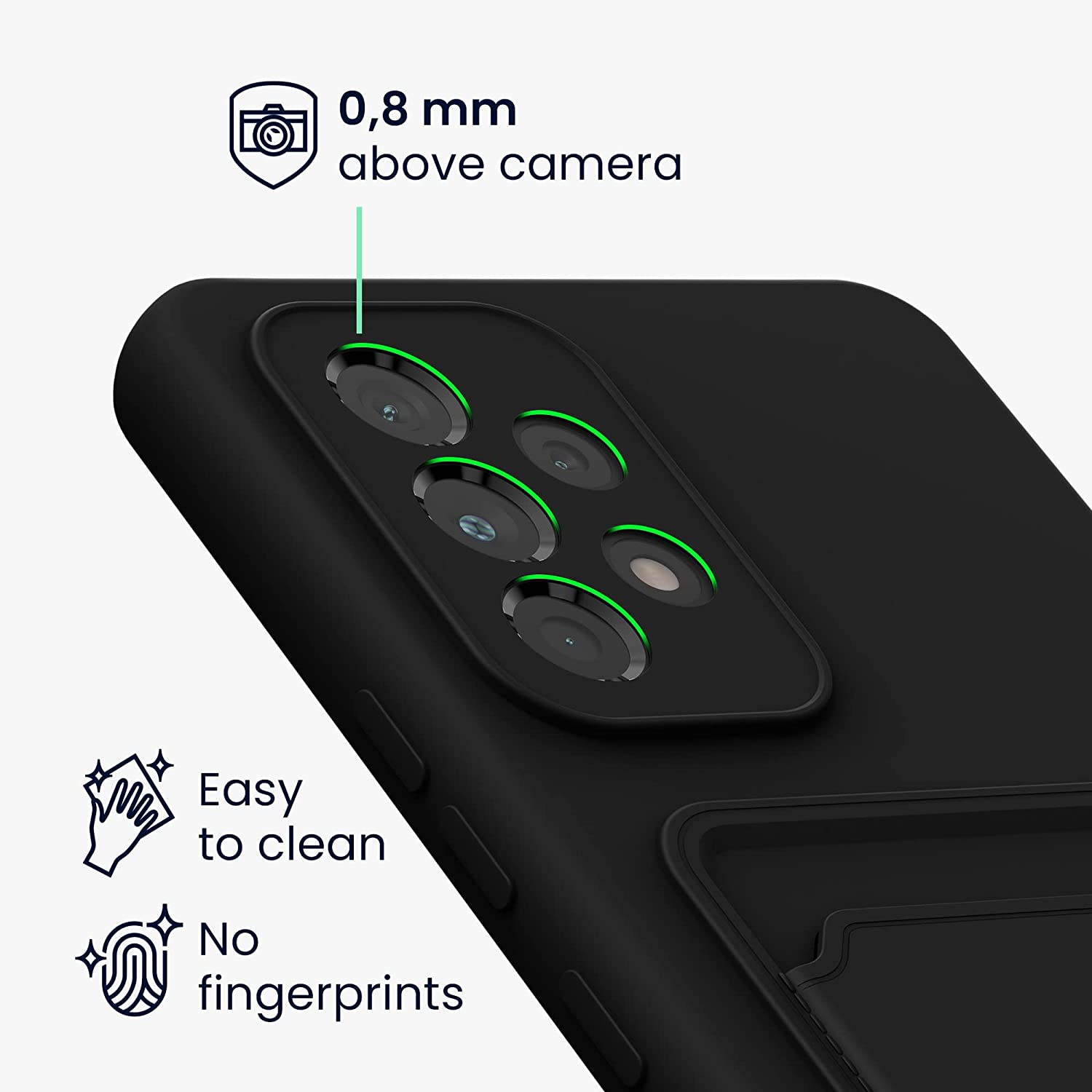 KW Samsung Galaxy A53 5G Θήκη Σιλικόνης TPU με Υποδοχή για Κάρτα - Black - 58146.01