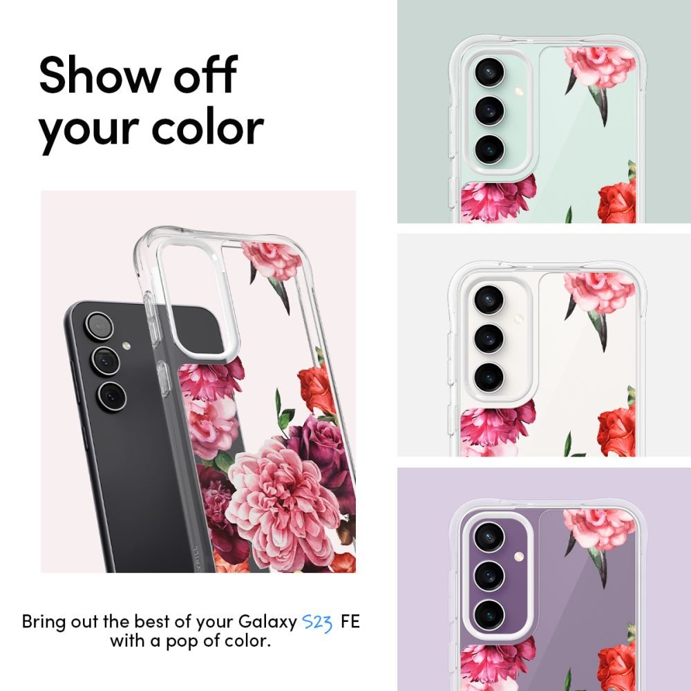 Spigen Cyrill Samsung Galaxy S23 FE Cecile Σκληρή Θήκη με Πλαίσιο Σιλικόνης - Rose Floral