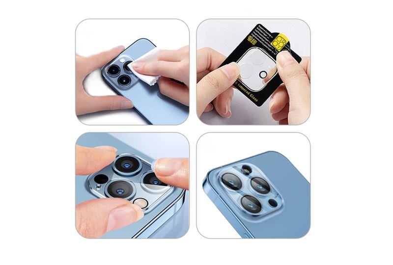 Mobile Origin iPhone 15 / iPhone 15 Plus Easy Lens Full Cover 9H Αντιχαρακτικό Γυαλί για την Κάμερα - Διάφανο