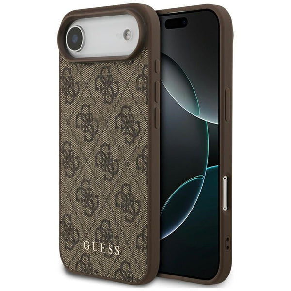 Guess iPhone Air - 4G Classic - Σκληρή Θήκη με Πλαίσιο Σιλικόνης και Επένδυση Συνθετικού Δέρματος - Brown - GUHCP17MG4GFBR
