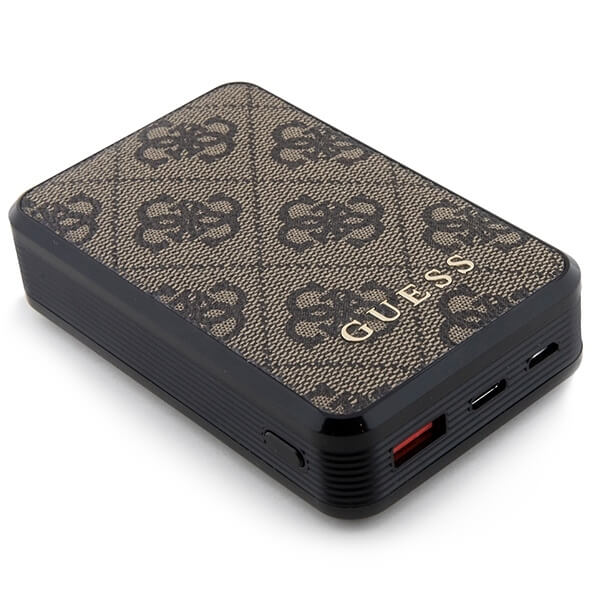 Guess PowerBank 18W - 4G Leather Metal Logo - 10000 mAh - Brown - GUPB10DP4GEGW