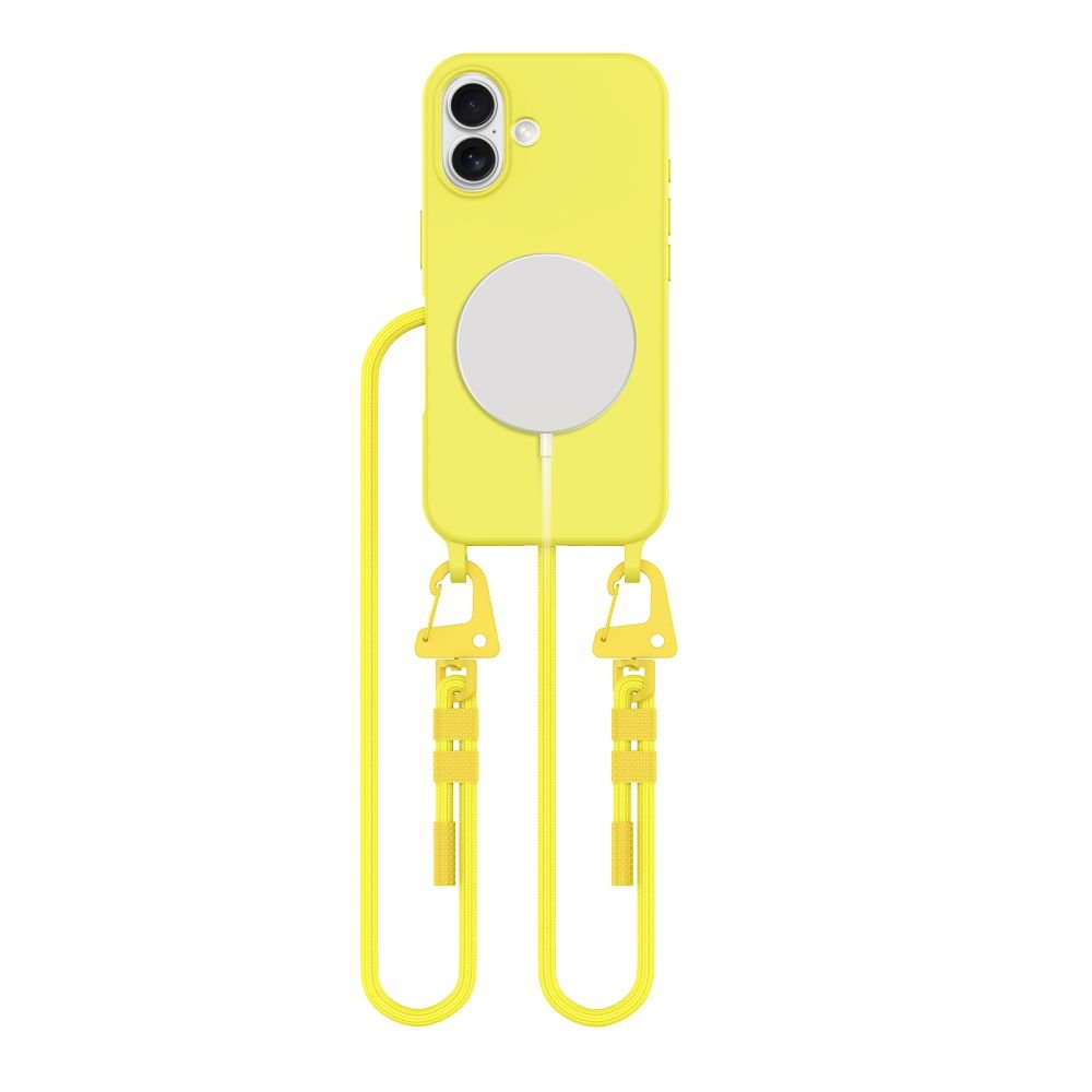 Tech - Protect iPhone 16 MagNecklace - MagSafe Θήκη Σιλικόνης TPU με Pυθμιζόμενο Αποσπώμενο Κορδόνι - Canary Yellow
