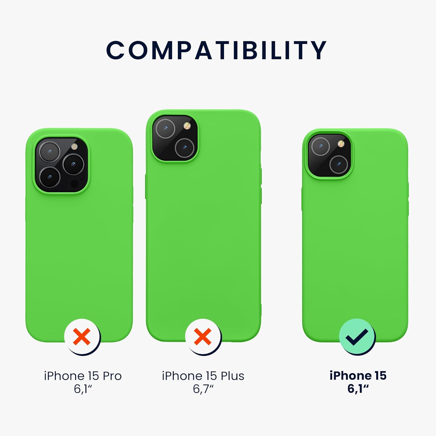KW iPhone 15 Θήκη Σιλικόνης Rubberized TPU - Lime Green - 61953.159