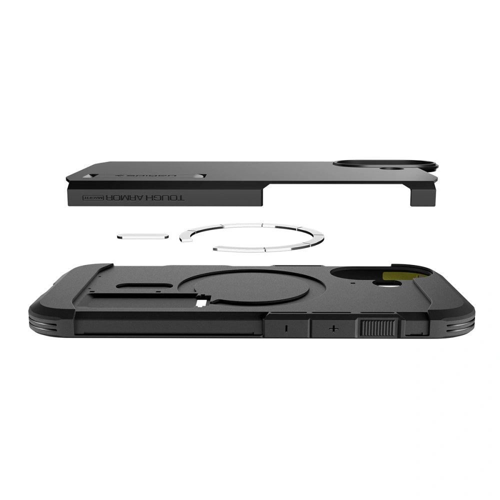 Spigen iPhone 17 - Tough Armor T Mag - MagSafe Σκληρή Θήκη με Πλαίσιο Σιλικόνης και Σταντ - Black