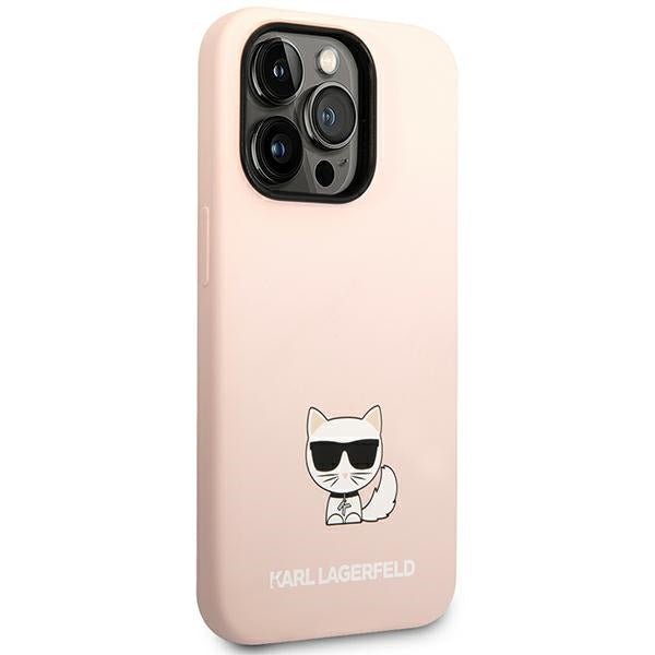 Karl Lagerfeld iPhone 14 Pro Silicone Choupette Body Θήκη Σιλικόνης - Light Pink - KLHCP14LSLCTPI