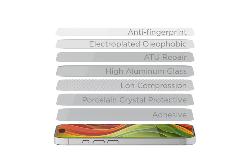 Mobile Origin iPhone 16 Pro Screen Guard Full Glue 9H Αντιχαρακτικό Γυαλί Οθόνης με Κιτ Εγκατάστασης - 2 Τεμάχια - Black
