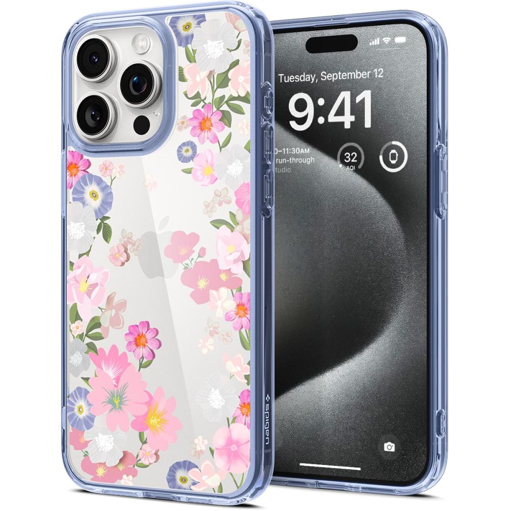 Spigen iPhone 15 Pro Ultra Hybrid Σκληρή Θήκη με Πλαίσιο Σιλικόνης - Blossom