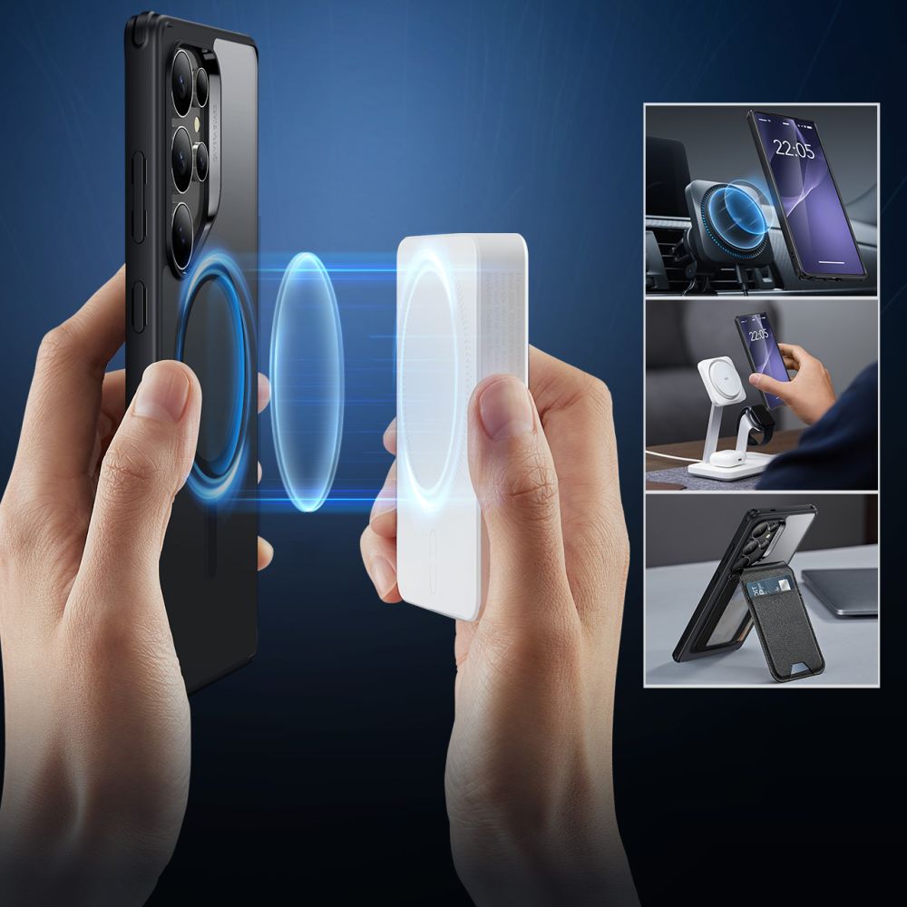 ESR Samsung Galaxy S25 Ultra Classic Hybrid Halolock Σκληρή Θήκη με Πλαίσιο Σιλικόνης και MagSafe - Διάφανη / Black