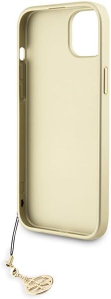Guess iPhone 15 Plus - 4G Charms Collection Θήκη με Επένδυση Συνθετικού Δέρματος - Brown - GUHCP15MGF4GBR