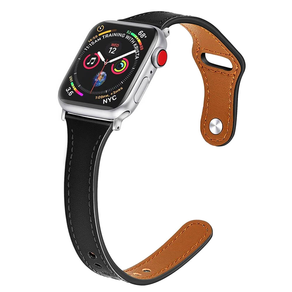 Techsuit Λουράκι Apple Watch 4/5/6/7/8/9/10/11 - SE (1/2/3) - ULTRA (1/2/3) - 44/45/46/49mm Watchband W033 από Συνθετικό Δε΄ρμα - 35 x 14 x 180mm - Black
