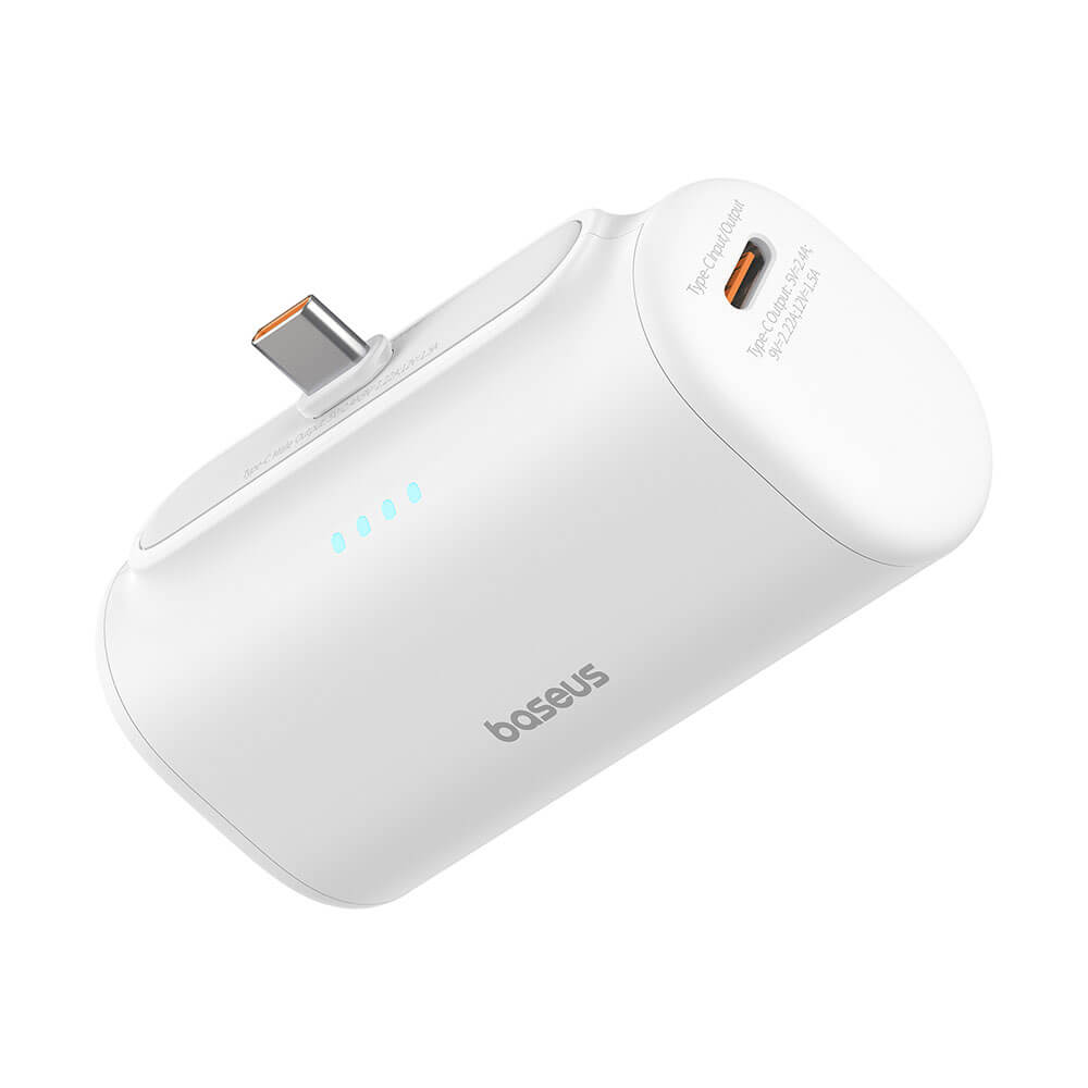 Baseus Compact Series Type - C - PowerBank 5000mAh 20W με Καλώδιο Type - C to Type - C - White - P10068306213 - 00