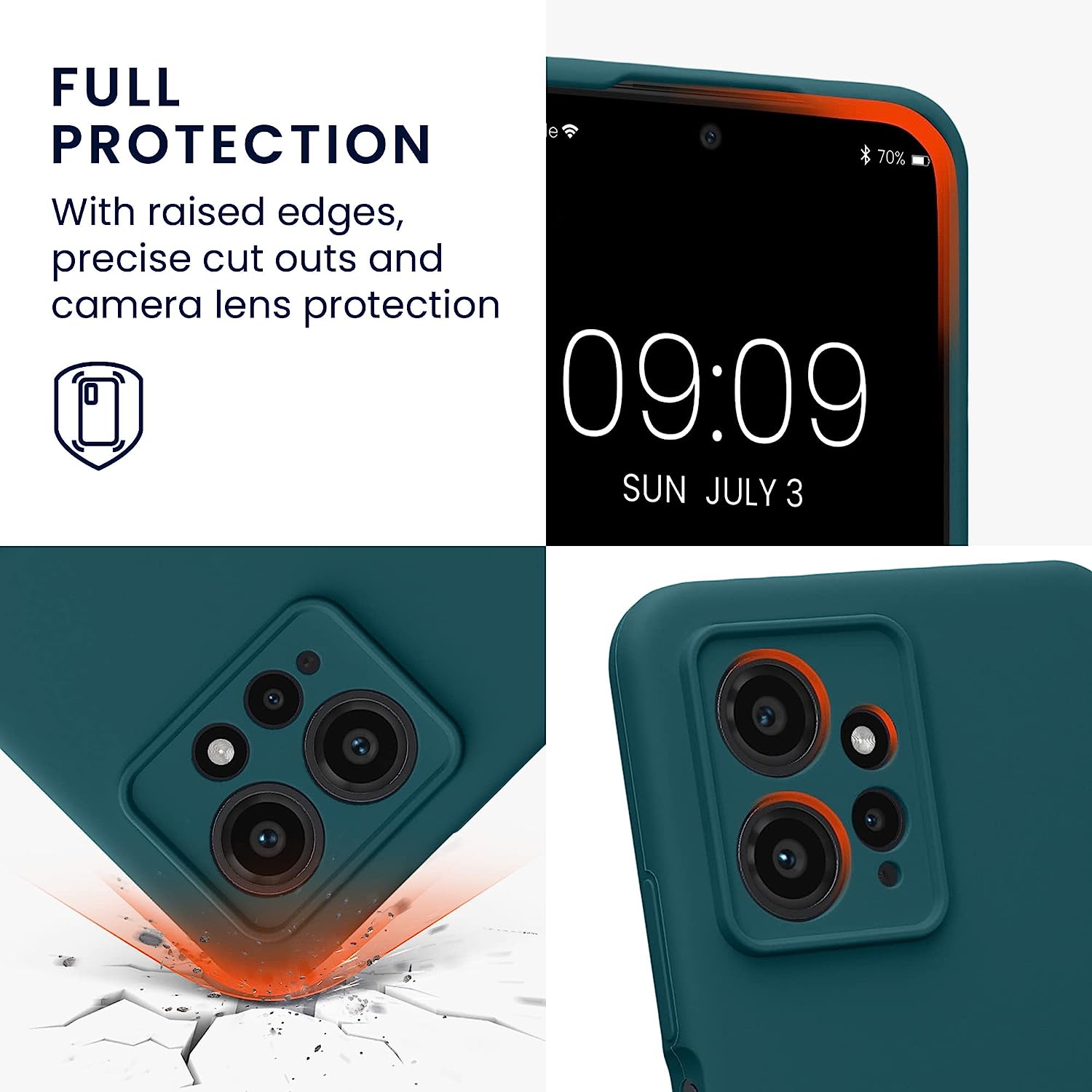 KW Xiaomi Redmi Note 12 4G Θήκη Σιλικόνης Rubberized TPU - Matte Petrol - 61180.57
