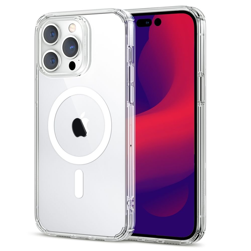 ESR iPhone 14 Pro Max Krystec Halolock Σκληρή Θήκη με Πλαίσιο Σιλικόνης και MagSafe - Διάφανη