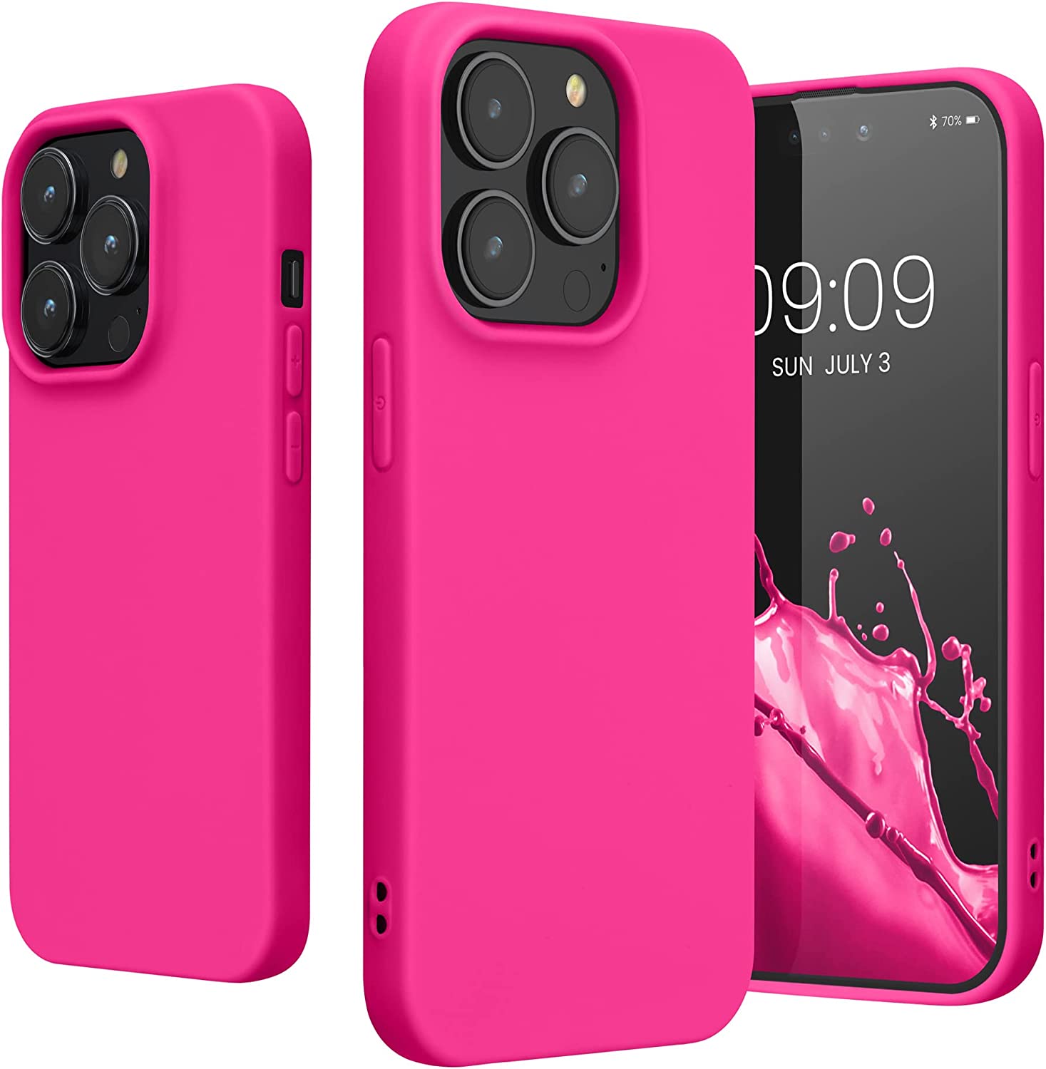 KW iPhone 14 Pro Λεπτή Θήκη Σιλικόνης TPU - Neon Pink - 59077.77