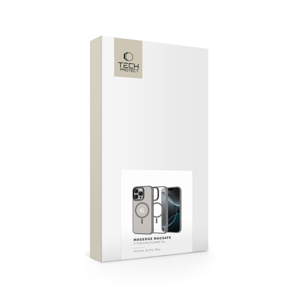 Tech - Protect iPhone 16 Pro Max MagEdge - Σκληρή Θήκη με Πλαίσιο Σιλικόνης και MagSafe - Titanium / Gunmetal