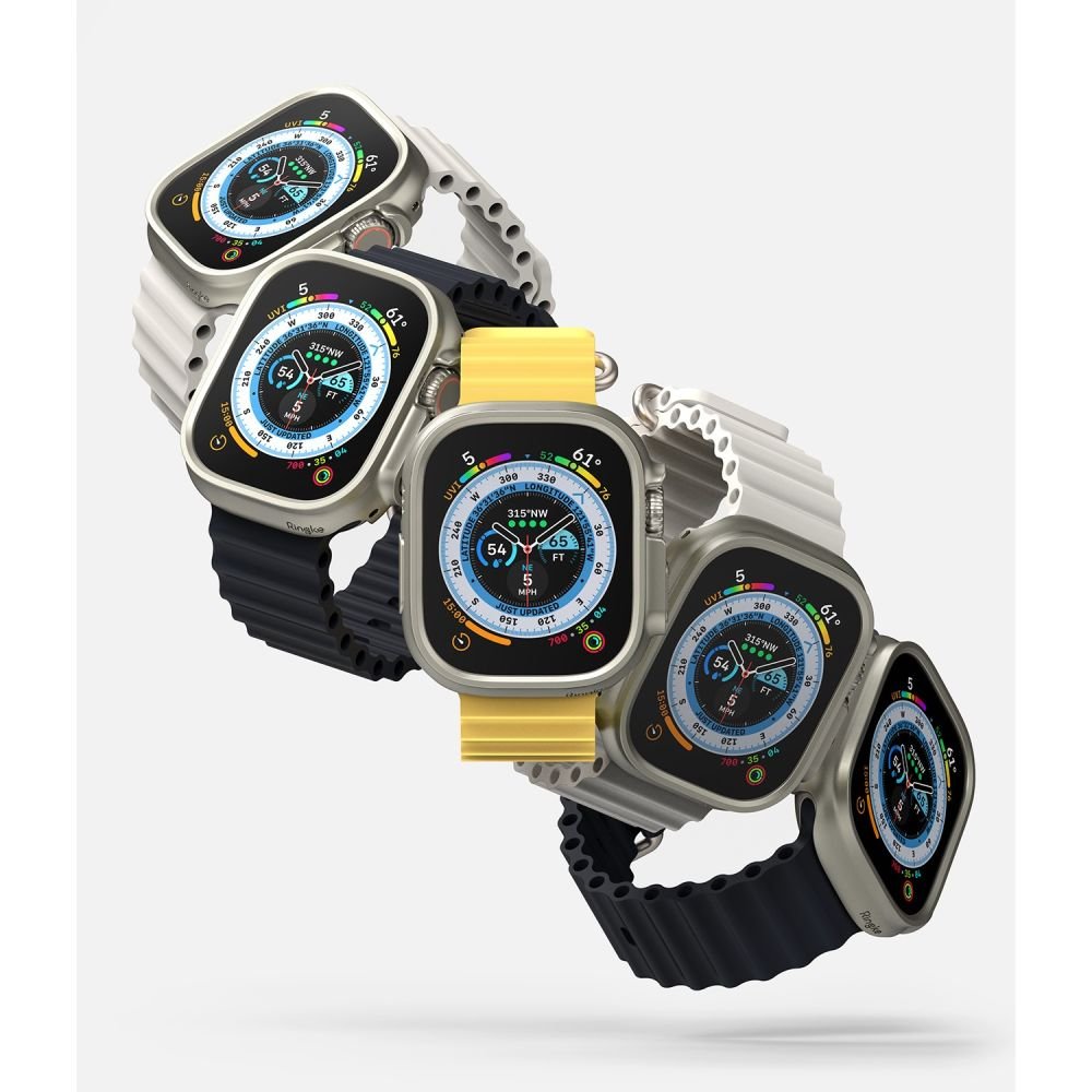 Ringke Θήκη Apple Watch Ultra (1/2/3) - 49mm Slim - 2 Τεμάχια - Διάφανο - Titanium Grey