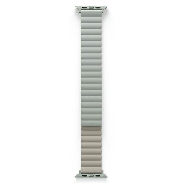 Uniq Λουράκι Apple Watch 2 / 3 / 4 / 5 / 6 / 7 / 8 / 9 / SE / ULTRA 1 / ULTRA 2 - 42 / 44 / 45 / 49 mm Revix Μαγνητικό Σιλικόνης Διπλής Όψης - Sage / Beige