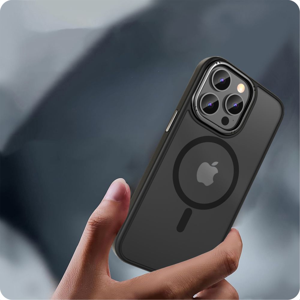 Tech - Protect iPhone 15 Pro Max MagMat 2 - Σκληρή Θήκη με Πλαίσιο Σιλικόνης και MagSafe - Matte Black / Ημιδιάφανη