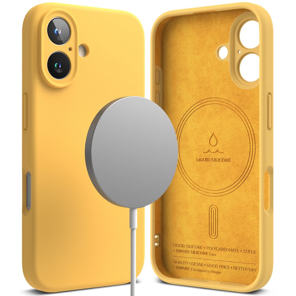 Ringke iPhone 16 Silicone Magnetic MagSafe Case Θήκη Σιλικόνης με MagSafe - Yellow