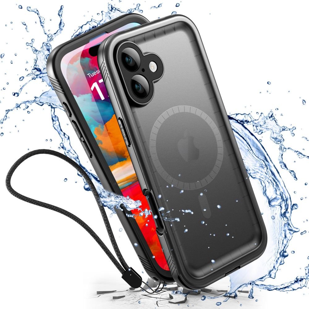 Tech - Protect iPhone 16 Shellbox IP68 Αδιάβροχη Θήκη με Κορδόνι και MagSafe - Black