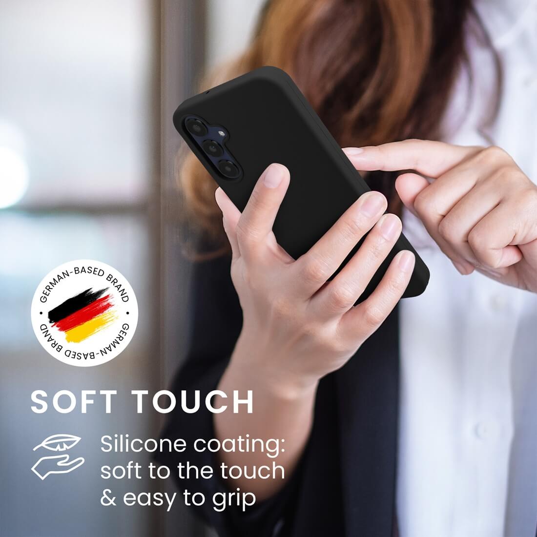 KW Samsung Galaxy A25 5G Θήκη Σιλικόνης Rubberized TPU - Black